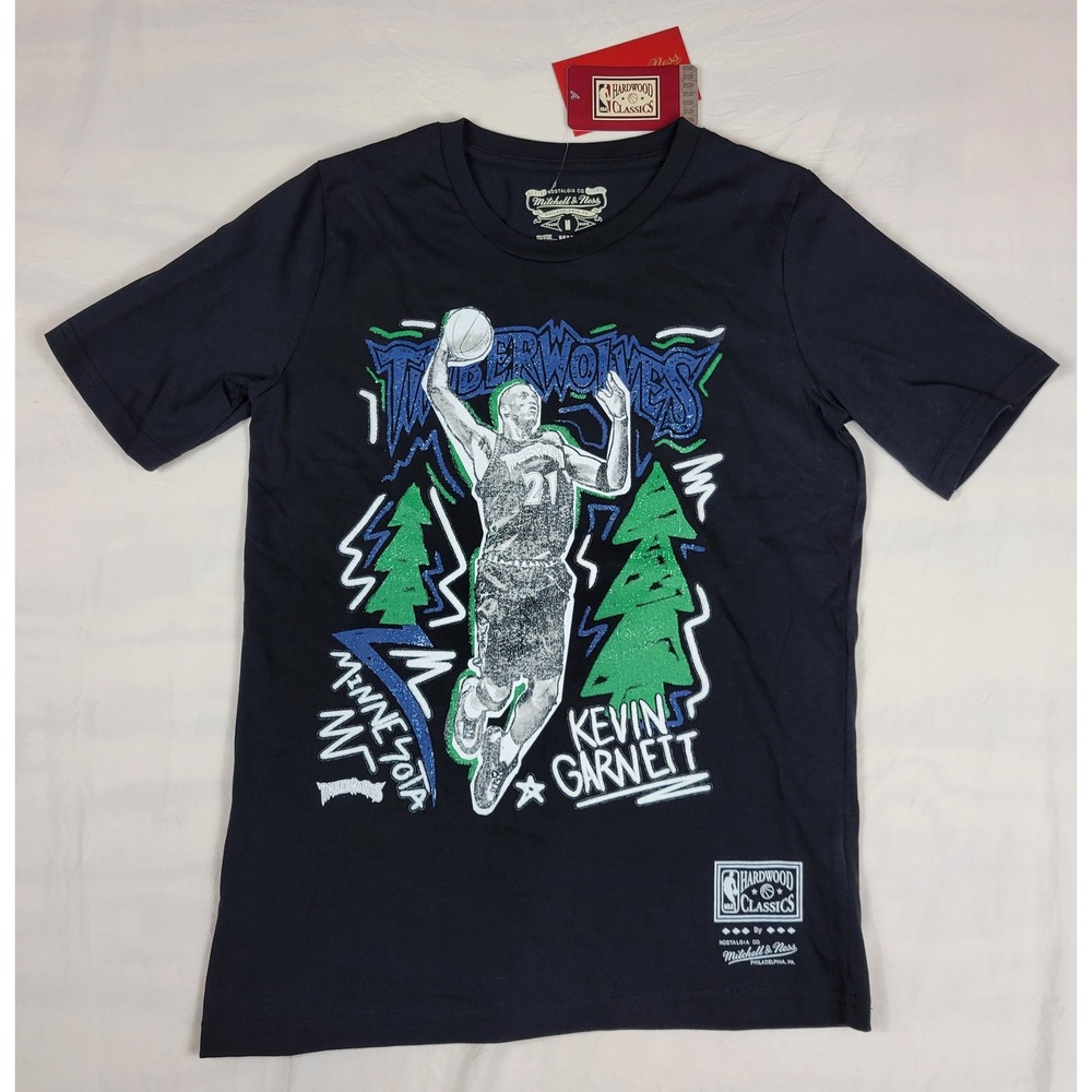 Mitchell & Ness Kevin Garnett Minnesota Timberwolves Youth M 10/12 NBA Tee Black